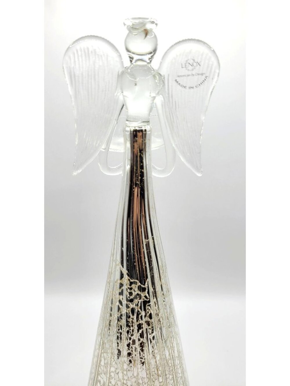 Lenox Mercury Glass Angel 11.5" Silver Votive Candle Holder New opened Box - Picture 3 of 12